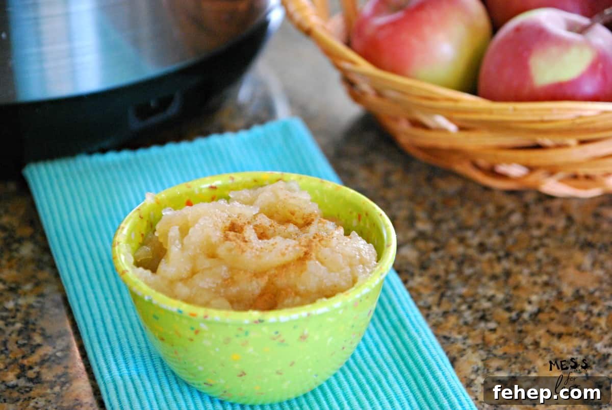 Instant Pot Applesauce: Quick Homemade Recipe in 20 Minutes 6 instant pot applesauce in green bowl