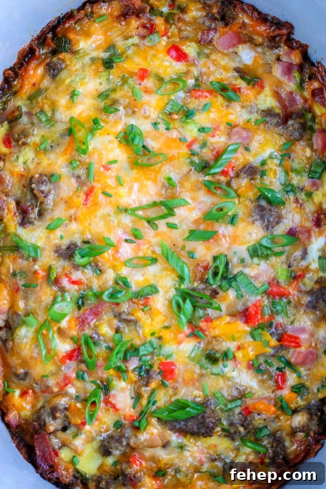 Crockpot Breakfast Casserole with Hash Browns for Busy Mornings 5 Crockpot-Breakfast-Casserole-in pan