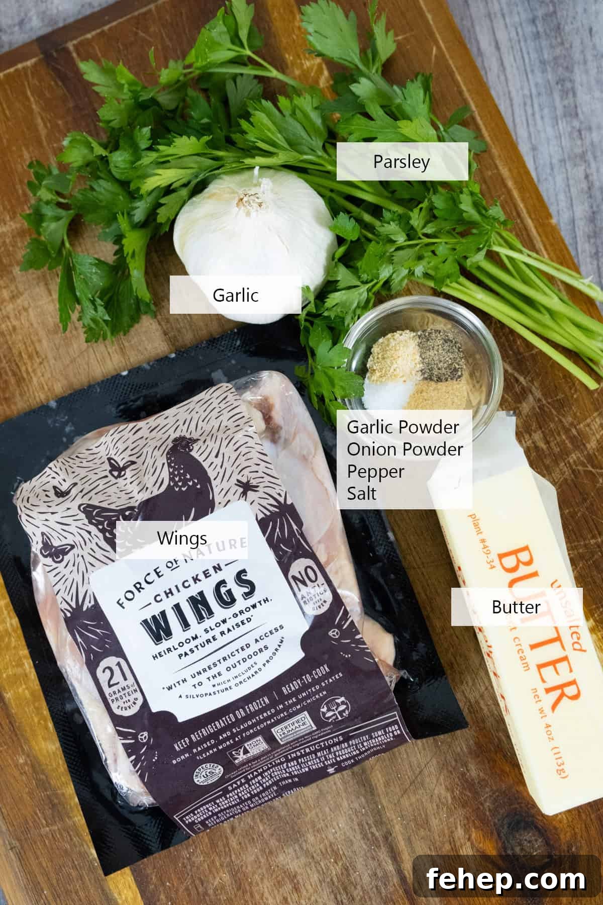 Crispy Air Fryer Garlic Parmesan Chicken Wings 3 Ingredients for the recipe