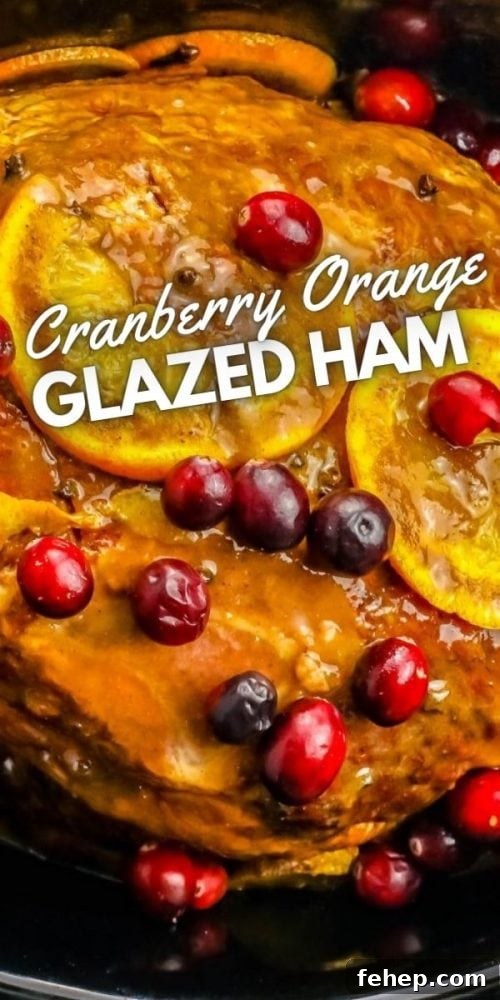 Easy Christmas ham recipe with cranberry orange glaze.