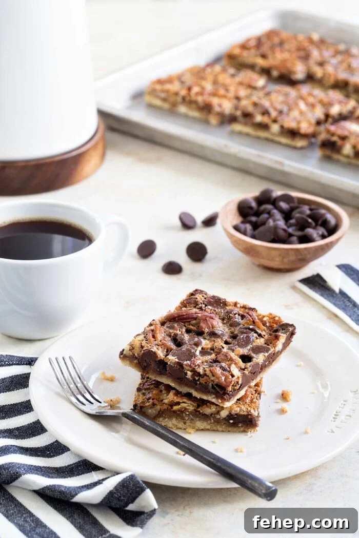 Bourbon Chocolate Pecan Bars Recipe with Gooey Caramel Layers 5 Chocolate Bourbon Pecan Bars are a fun twist on classic pecan pie. Holiday dessert perfection!