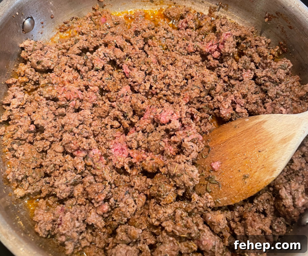 ground beef before blending
