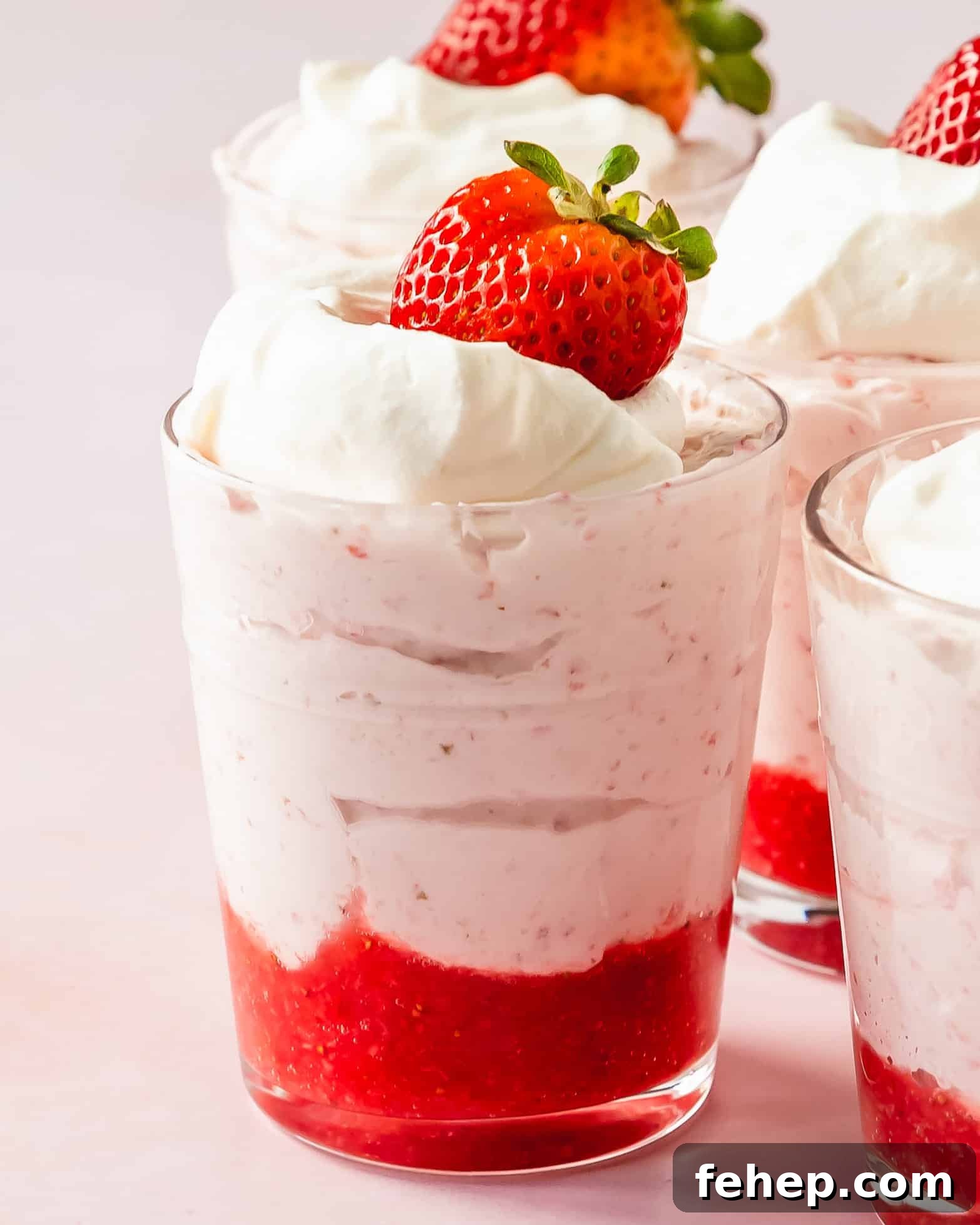 Silky Strawberry Mousse Recipe for Summer Desserts 2 Strawberry mousse is a creamy, light and fluffy no bake strawberry dessert made with 4 simple ingredients. This quick and easy strawberry mousse dessert is comes together in about 10 minutes and is the perfect make ahead dessert for any occasion.