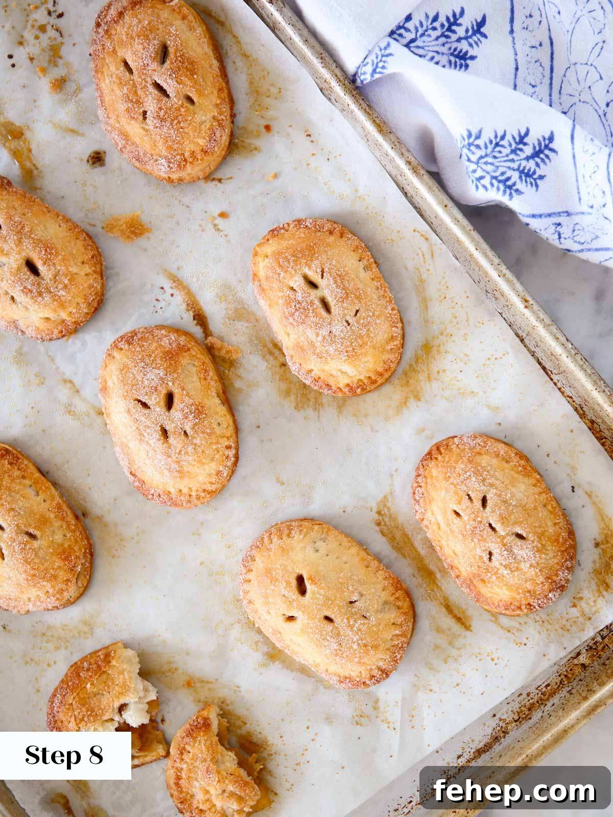 Mini Apple Hand Pies: Flaky Pocket Pies with Cinnamon Filling 12 baked hand pies.