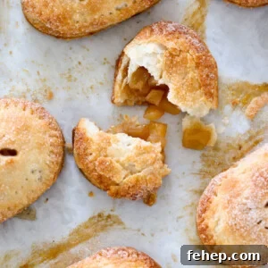 Mini Apple Hand Pies: Flaky Pocket Pies with Cinnamon Filling 18 Apple Hand Pies Overhead Baking Sheet Close.