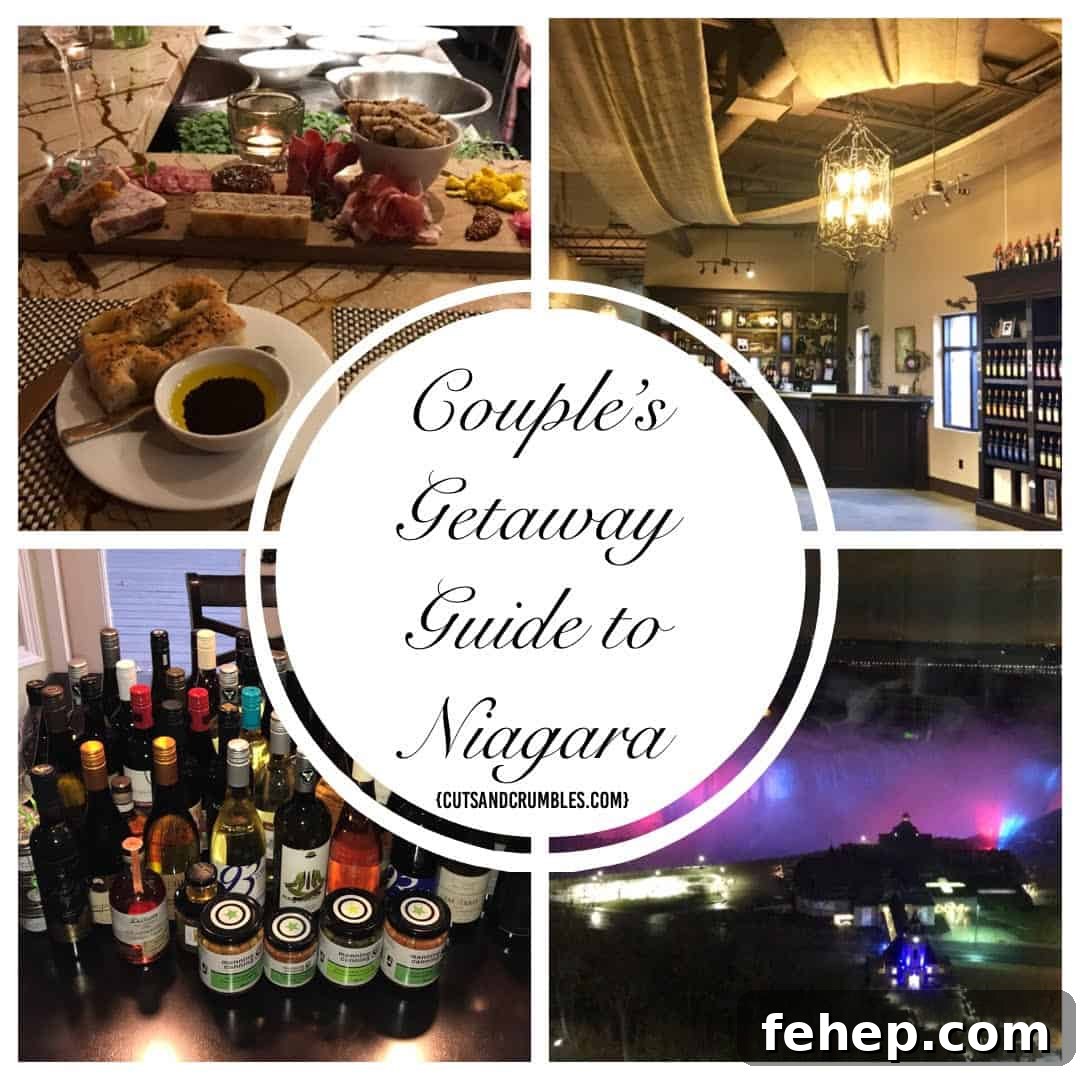 Romantic Niagara Getaway Guide: Weekend Ideas and Top Spots 2 Couple's getaway guide to niagara collage with title in center