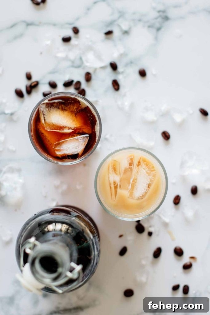 Cold Brew Coffee Concentrate: Ratios, Methods, and Pro Tips 11 cups and bottle of cold beverage