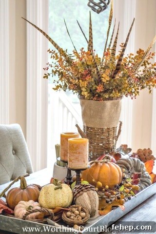 Farmhouse fall table centerpiece