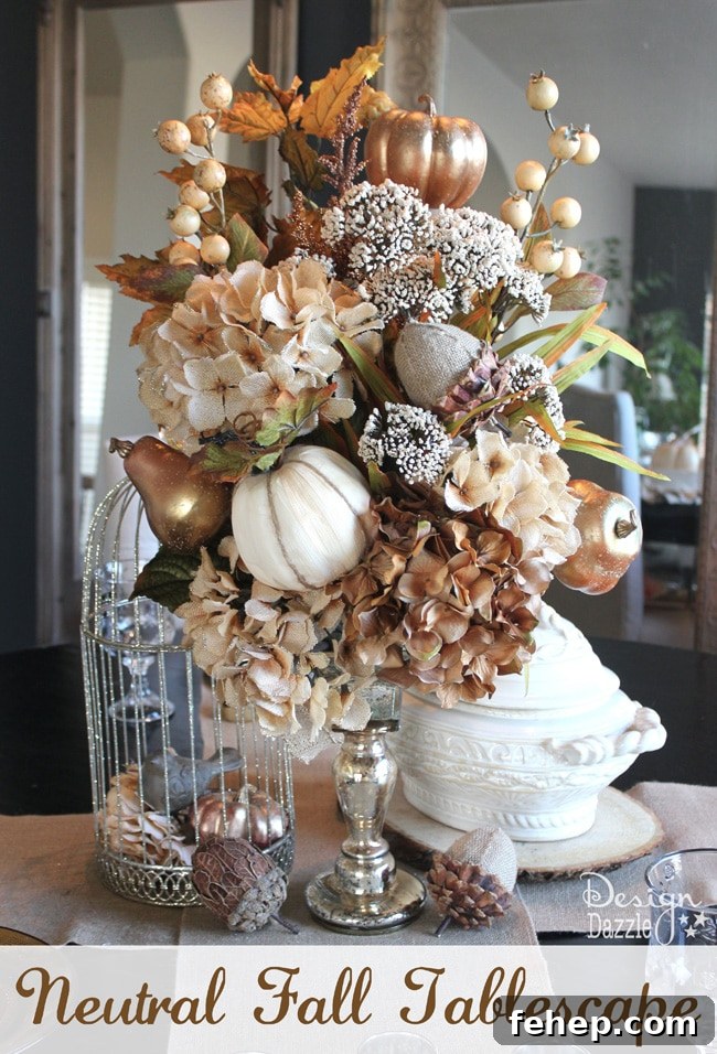 Neutral fall tablescape