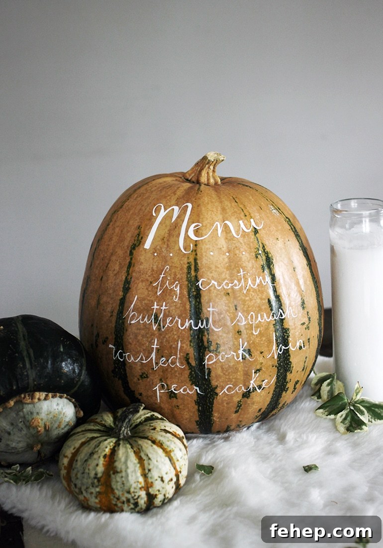 Menu pumpkin craft