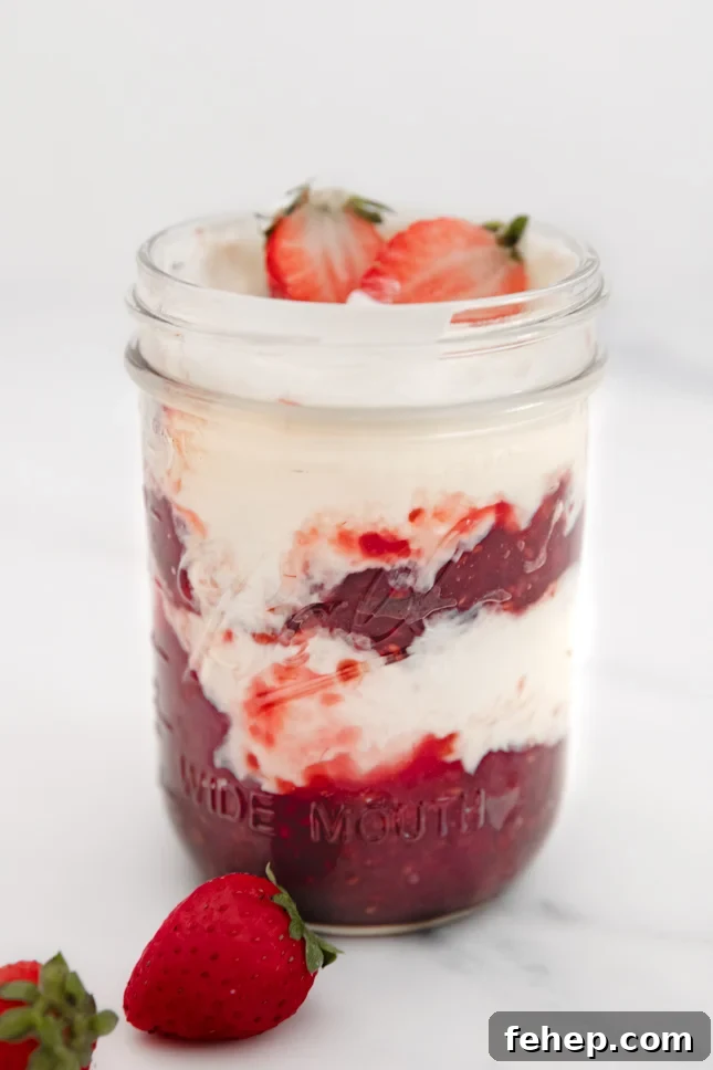 Side photo of a glass jar of coconut yogurt