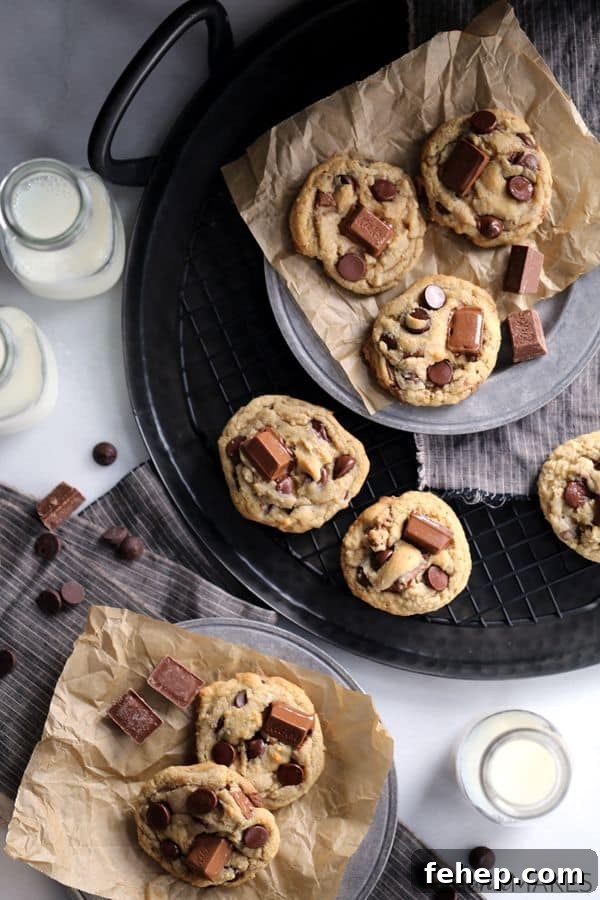 If you love Kit Kats, and you love chocolate, you'll no doubt adore these Kit Kat Chocolate Chip Cookies. With three cups total of both ingredients, the cookie dough itself is really just holding all the chocolate and candy together. If you love Kit Kats, and you love chocolate, you'll no doubt adore these Kit Kat Chocolate Chip Cookies. With three cups total of both ingredients, the cookie dough itself is really just holding all the chocolate and candy together.