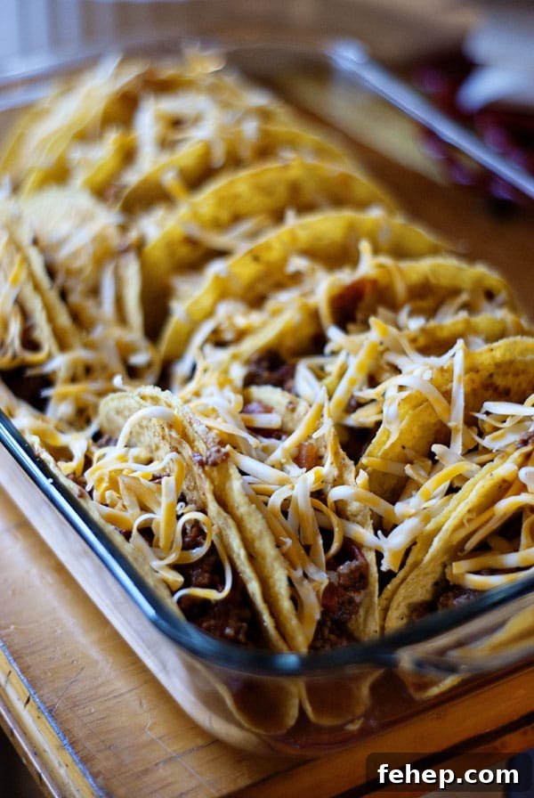 Crispy Baked Taco Casserole with Cheesy Beef Filling 5 Baked Crunchy Taco Casserole