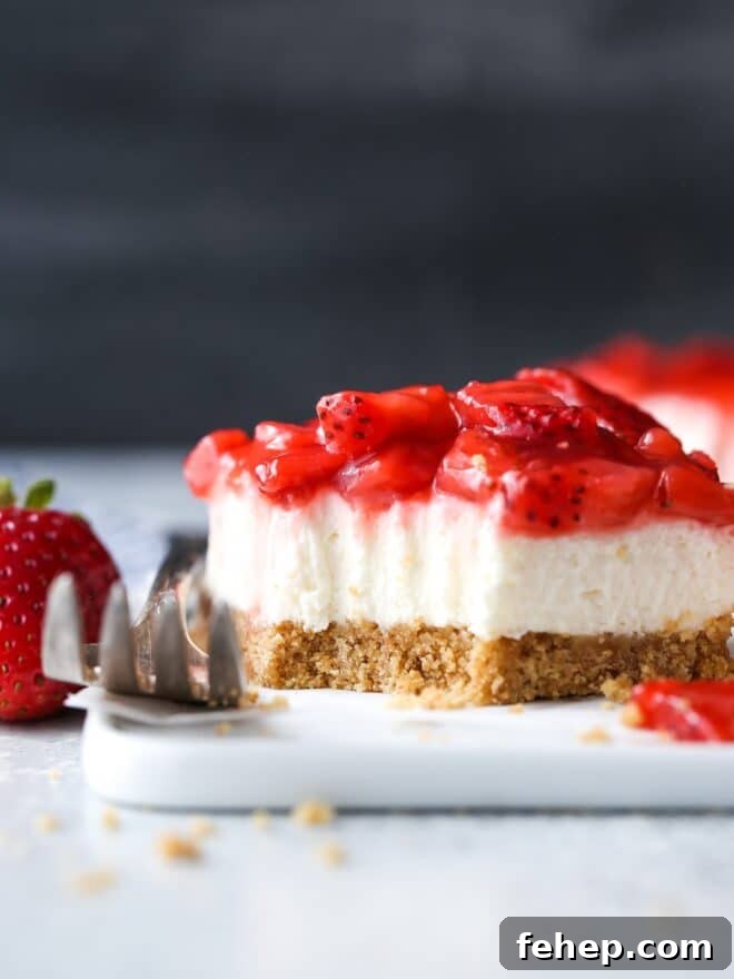 These no-bake strawberry cheesecake bars are a fun, easy, and delicious summer dessert!