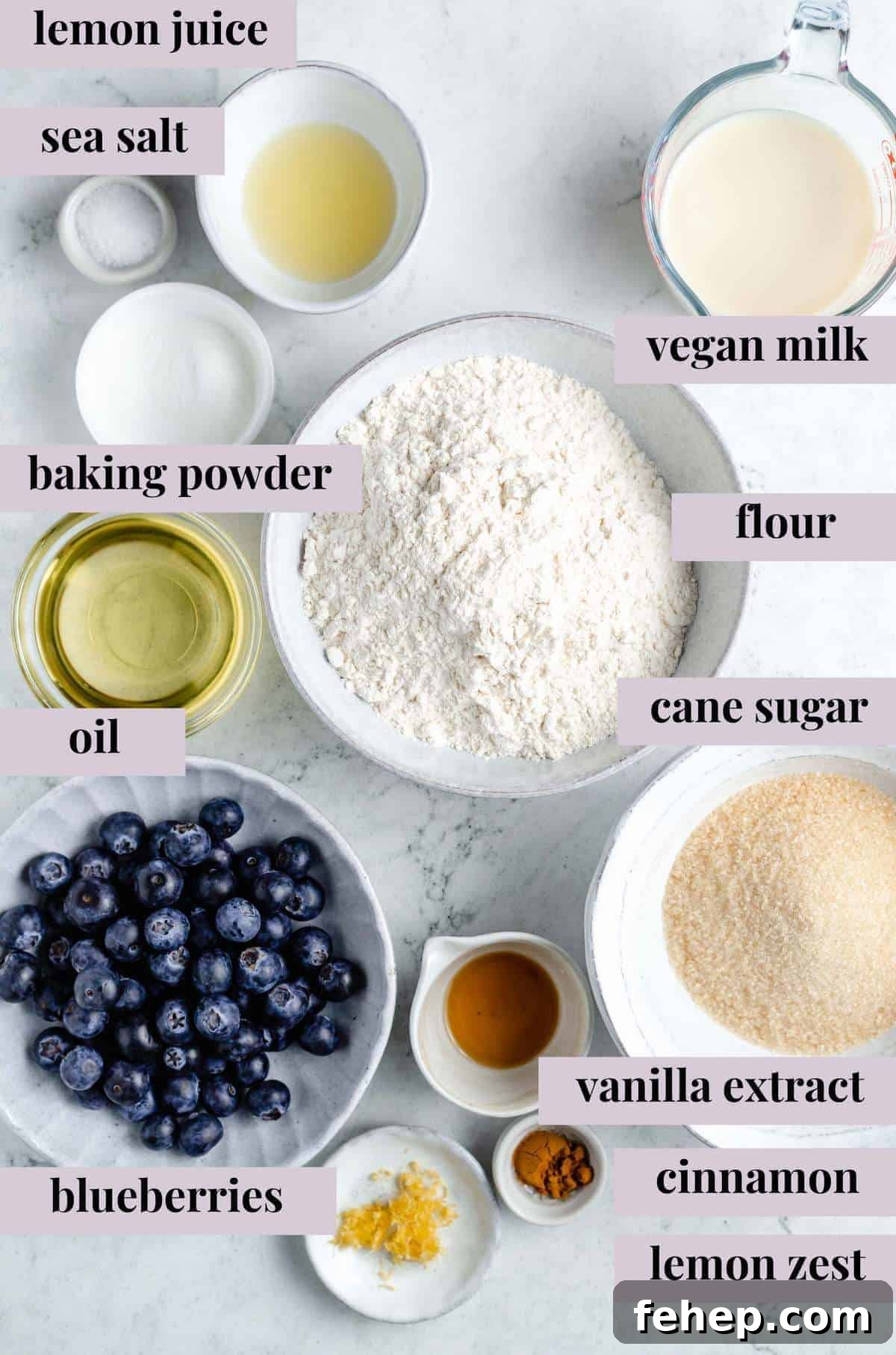Vegan Blueberry Muffins Recipe for Moist, Fluffy Results 4 Ingredients for vegan blueberry muffins.