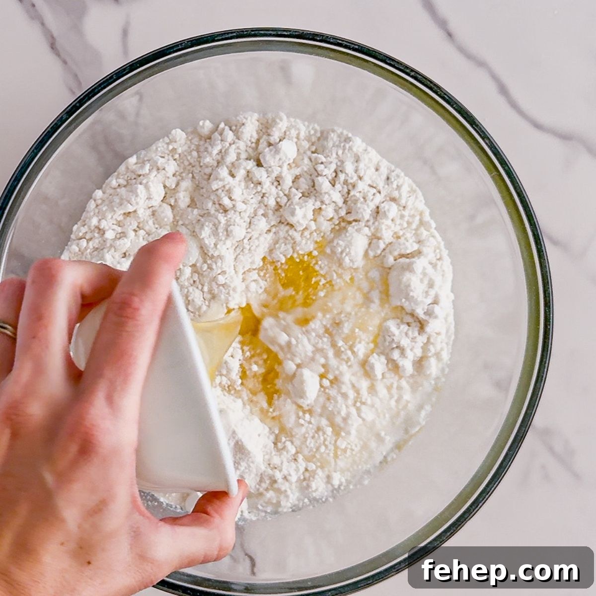 Making the batter.
