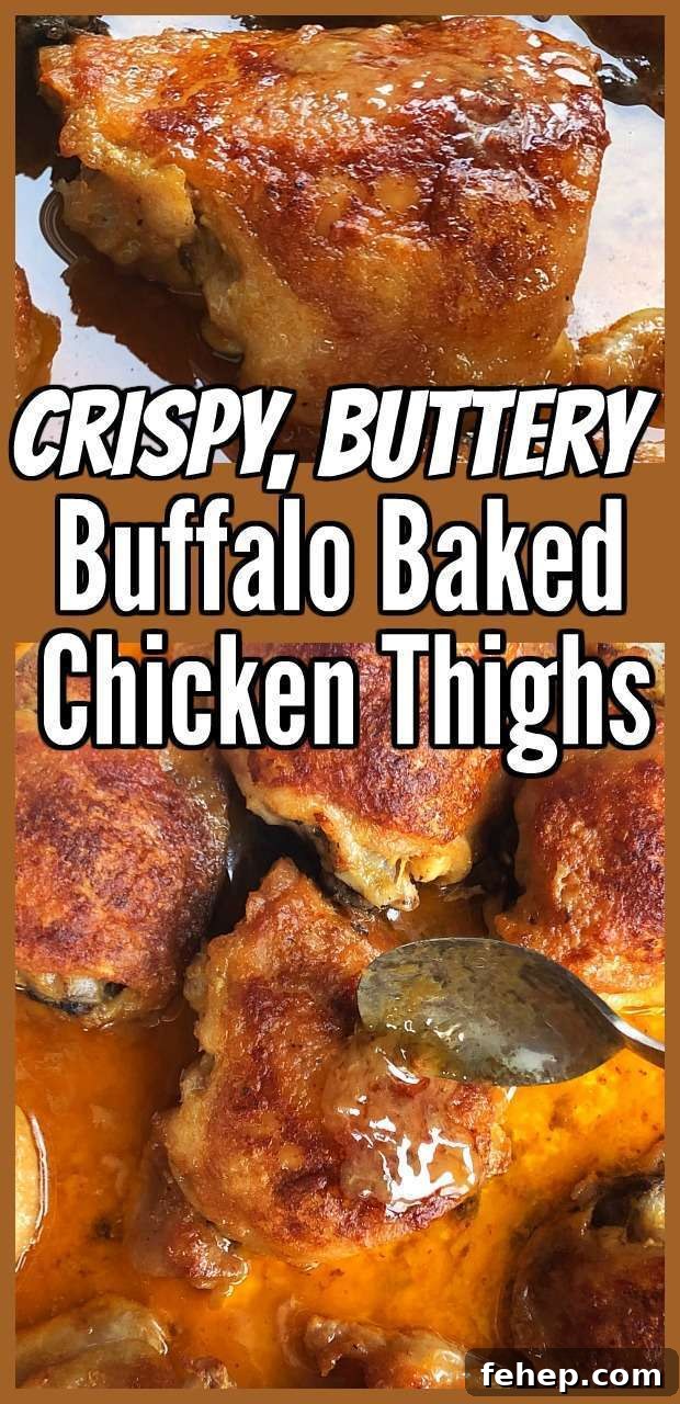 These Crispy Buttery Buffalo Baked Chicken Thighs are a hot sauce lover's dream come true!