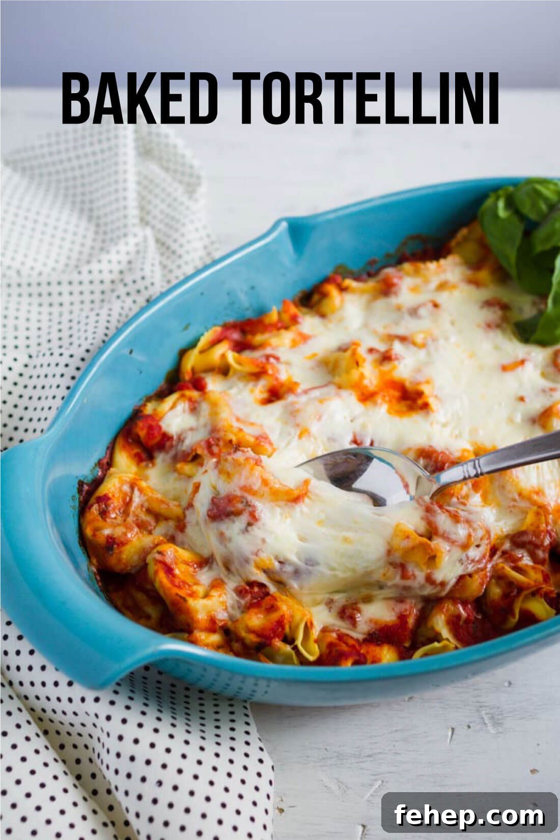 Creamy Baked Tortellini Casserole with Mozzarella and Spinach 2 Super simple but tasty Baked Tortellini - if your family likes pasta, they will love this ooey gooey main dish!