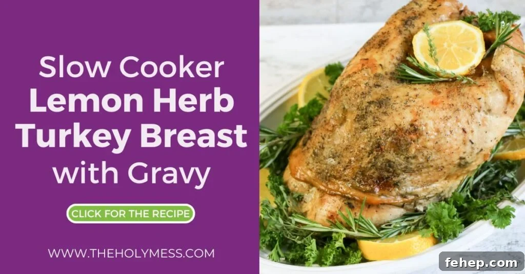 Slow-Cooked Lemon Herb Turkey Breast with Savory Gravy 2 Slow Cooker Lemon Herb Turkey Breast