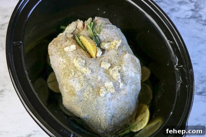 Slow-Cooked Lemon Herb Turkey Breast with Savory Gravy 5 Turkey breast in slow cooker