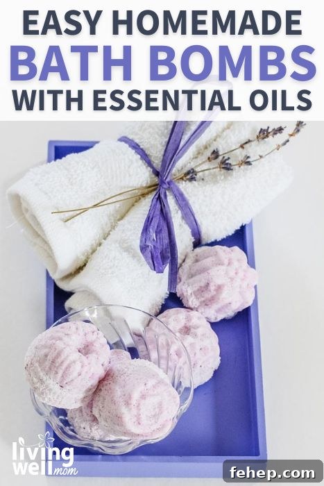easy DIY bath bombs with essential oils pin image