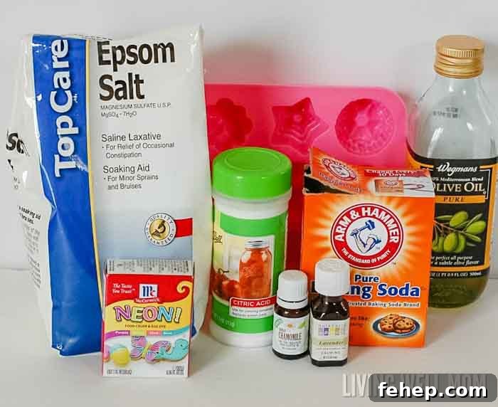 homemade bath bomb recipe ingredients