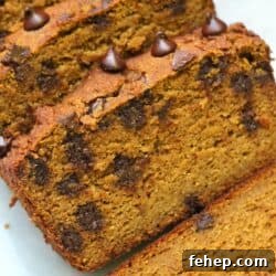 sliced pumpkin bread with chocolate chips