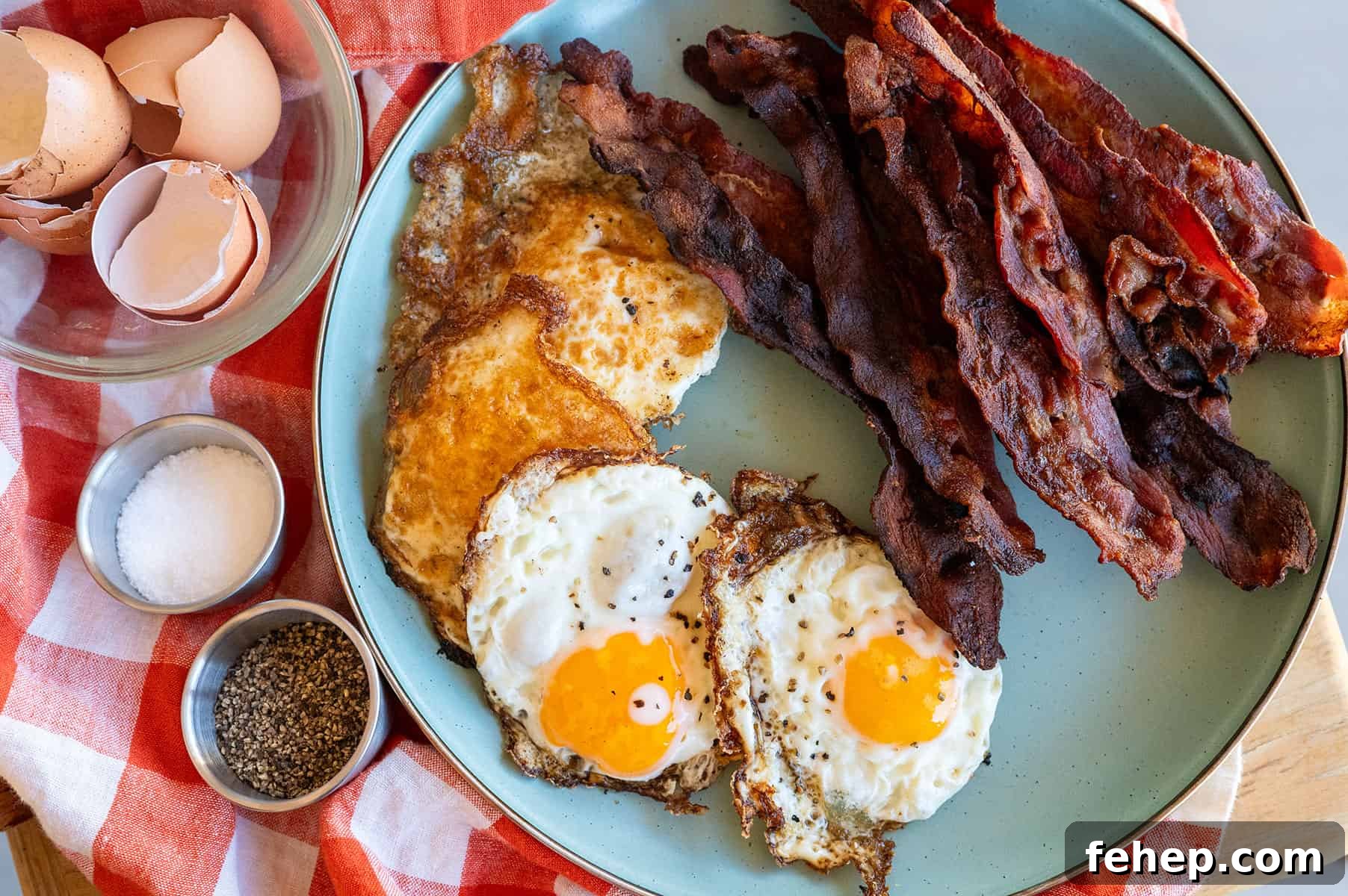 Griddle Bacon and Eggs: Perfectly Cooked Breakfast in Minutes 11 Platter of bacon and eggs.