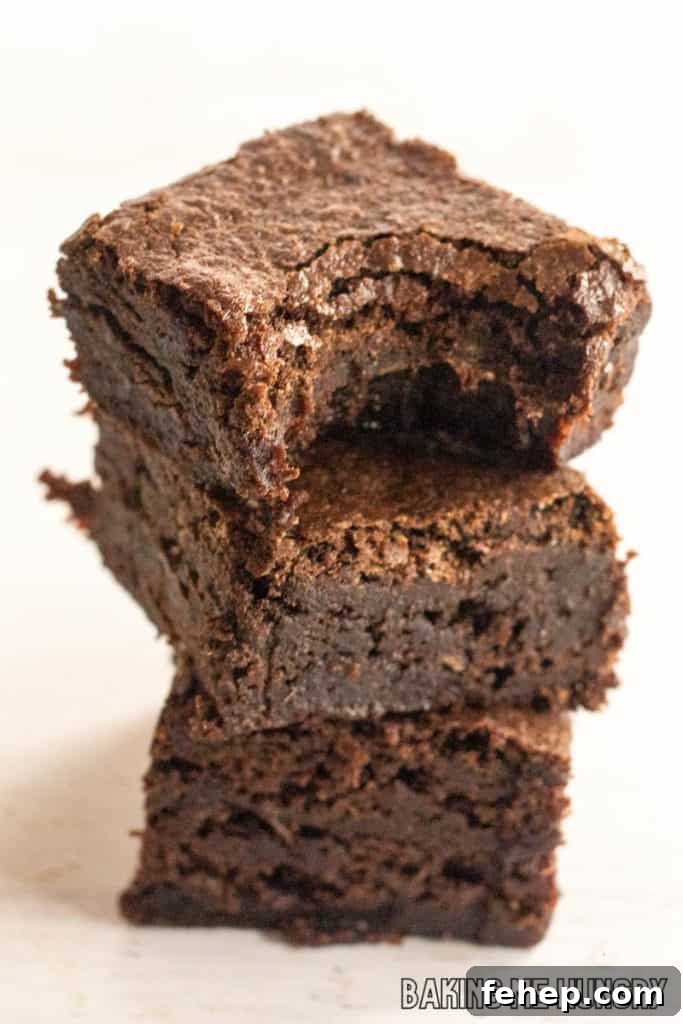 stack of after eight brownies