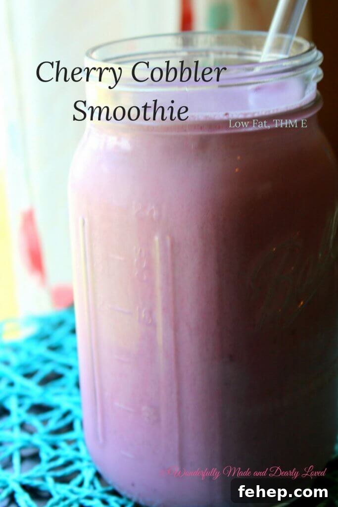 Cherry Cobbler Smoothie (THM E, Low Fat, THM NSI)