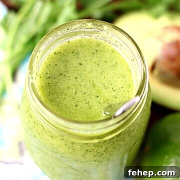Healthy salad dressing in a mason jar.