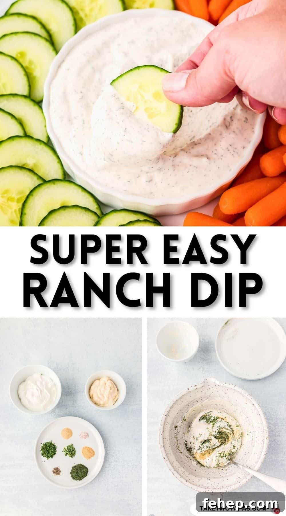 Pinterest pin image for ranch dip recipe