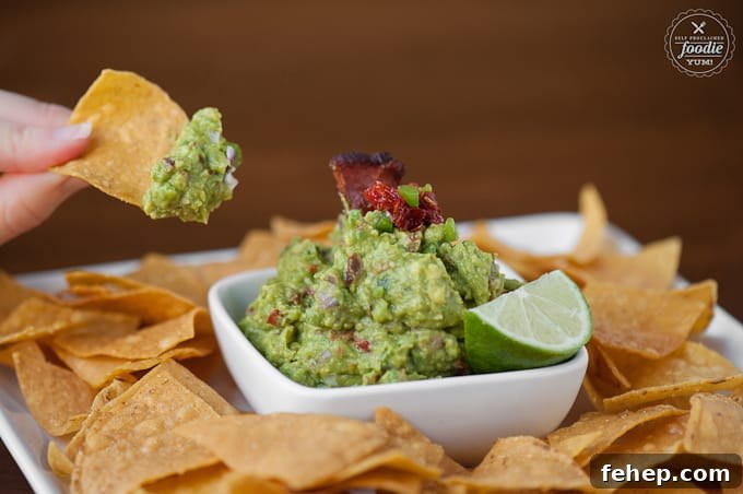chip dipping avocado dip