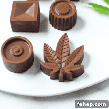 How to Make Cannabis-Infused Candy Ropes at Home 11 A completed batch of molded cannabis chocolates made in cannabis leaf shaped molds