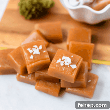 How to Make Cannabis-Infused Candy Ropes at Home 12 A picture of homemade cannabis caramels topped with sea salt.