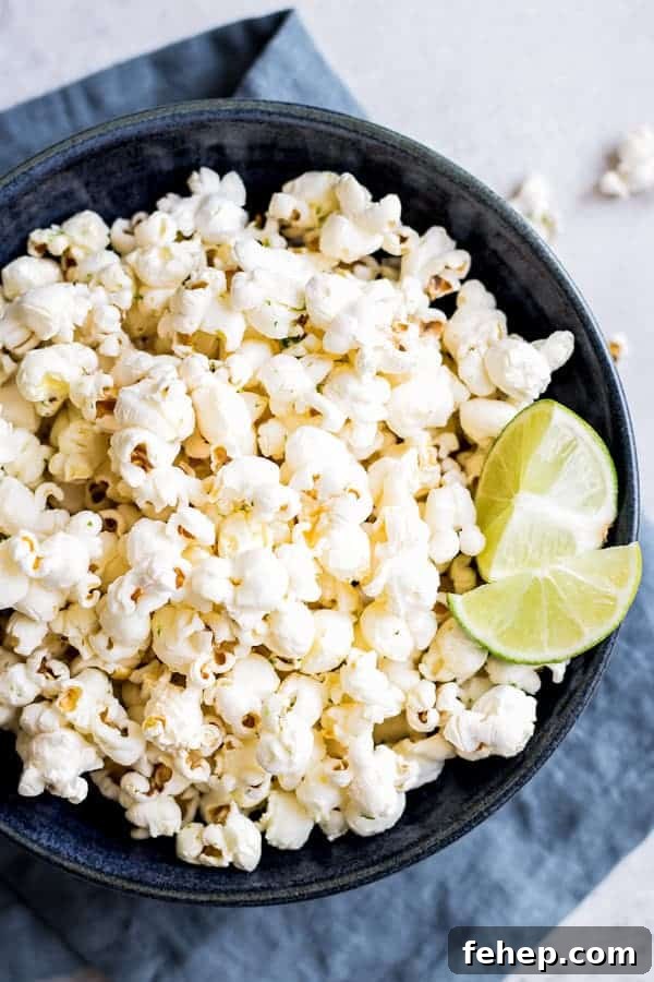 Salted margarita popcorn-popcorn with sea salt and lime