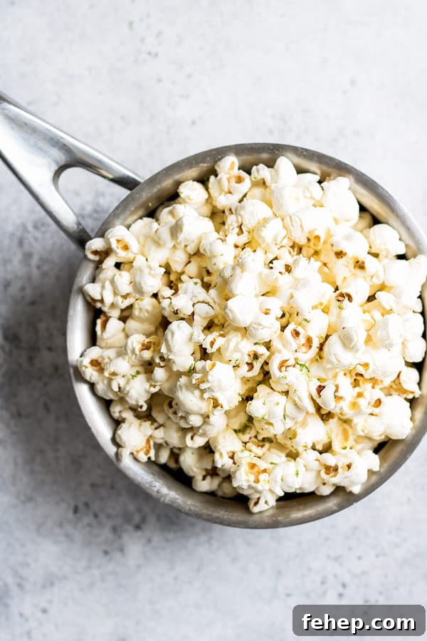 Salted margarita popcorn-popcorn with sea salt and lime
