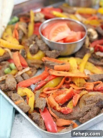 Sheet pan steak fajitas