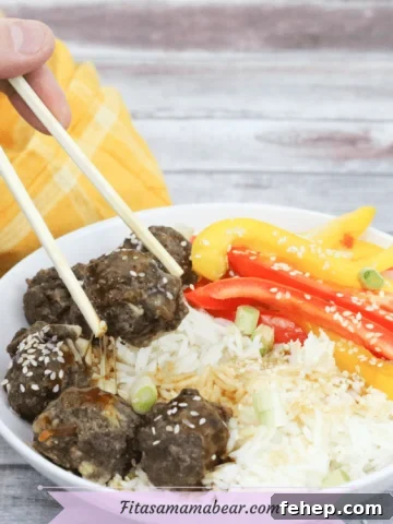 Teriyaki meatball bowls