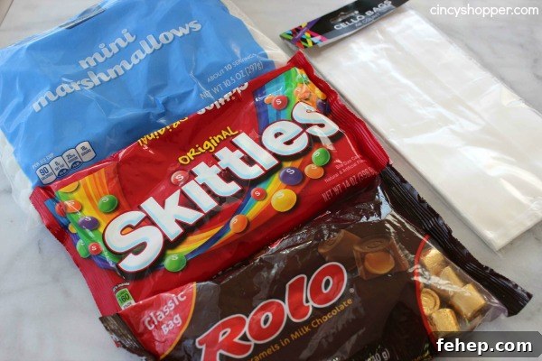 St. Patrick’s Day Rainbow Skittles Treat Bags 5 Completed St. Patrick's Day Rainbow Skittles Treat Bags.