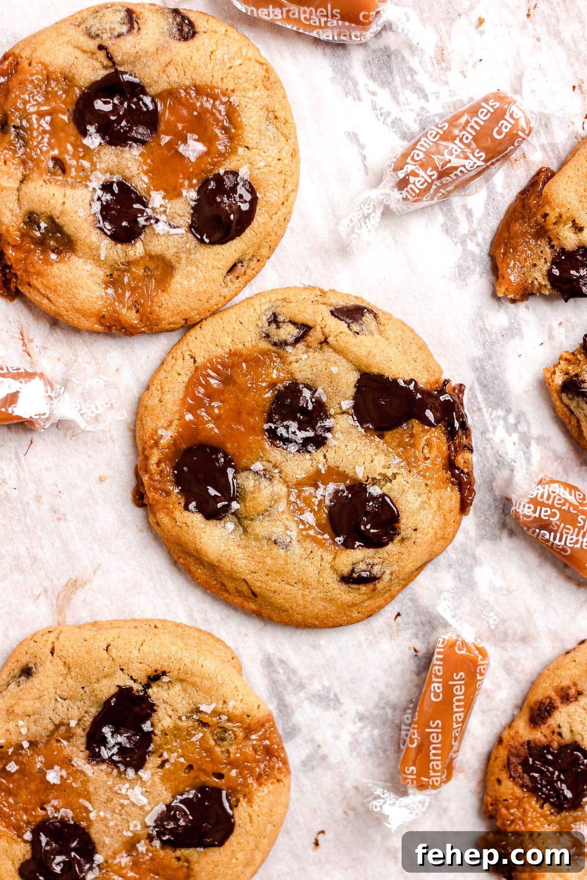 Caramel chocolate chip cookies