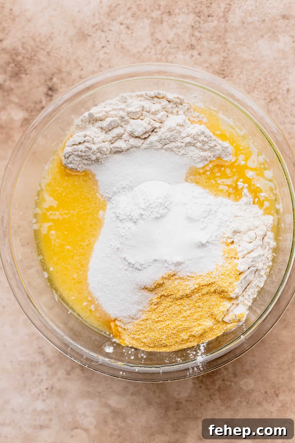 Honey Butter Cornbread Recipe — Sweet Savory Cornbread Guide 5 Dry ingredients added.