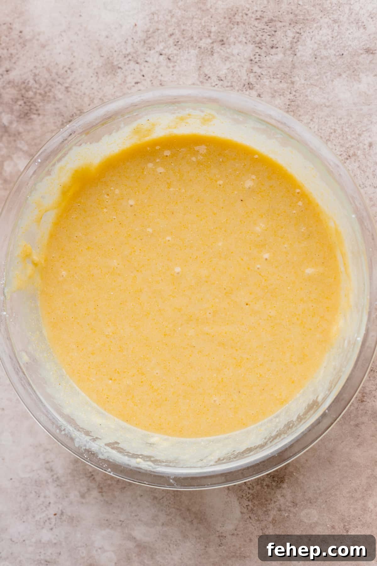 Honey Butter Cornbread Recipe — Sweet Savory Cornbread Guide 6 Batter in a glass bowl.