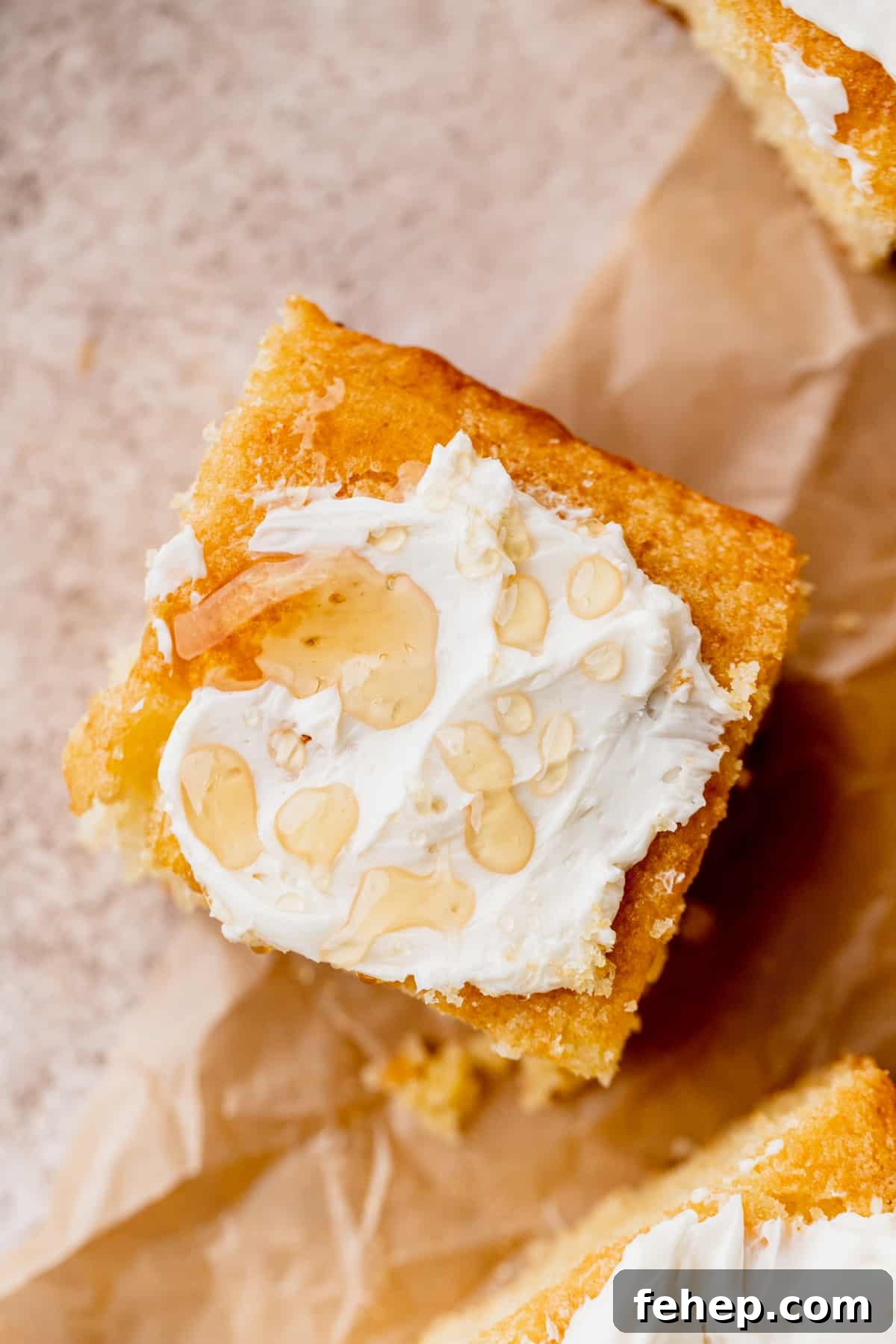 Honey Butter Cornbread Recipe — Sweet Savory Cornbread Guide 10 Top view of cornbread.