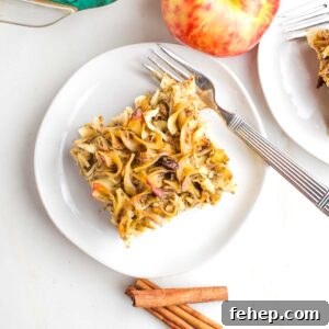 A piece of noodle kugel with raisins.