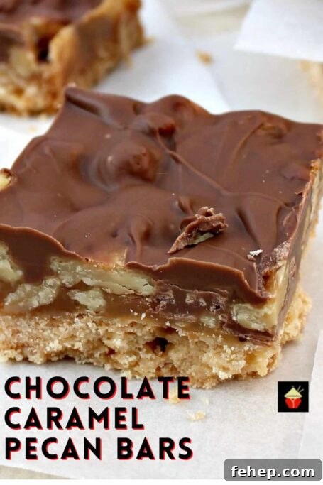 Chocolate Caramel Pecan Bars. These are so addictive! Easy to make and always popular! Flexible so you can use your favorite chocolate, like milk, dark, white and also use whatever nuts you love! Chocolate Caramel Pecan Bars. These are so addictive! Easy to make and always popular! Flexible so you can use your favorite chocolate, like milk, dark, white and also use whatever nuts you love!