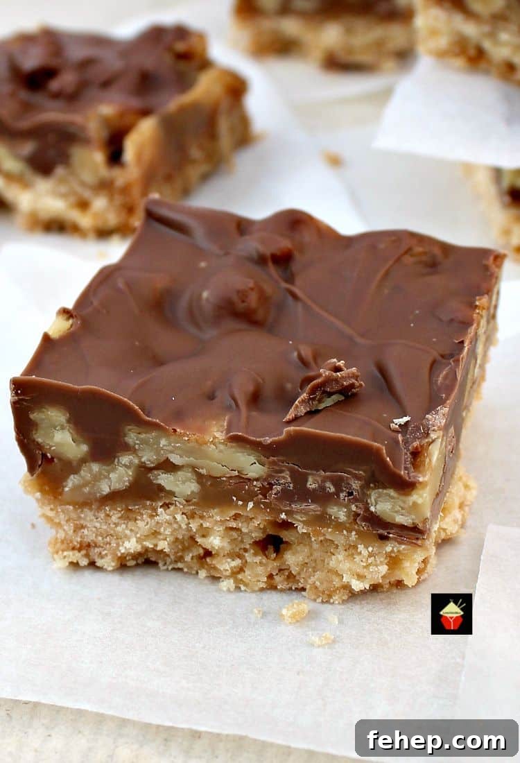 Chocolate Caramel Pecan Bars. These are so addictive! Easy to make and always popular! Flexible so you can use your favorite chocolate, like milk, dark, white and also use whatever nuts you love! Chocolate Caramel Pecan Bars. These are so addictive! Easy to make and always popular! Flexible so you can use your favorite chocolate, like milk, dark, white and also use whatever nuts you love!