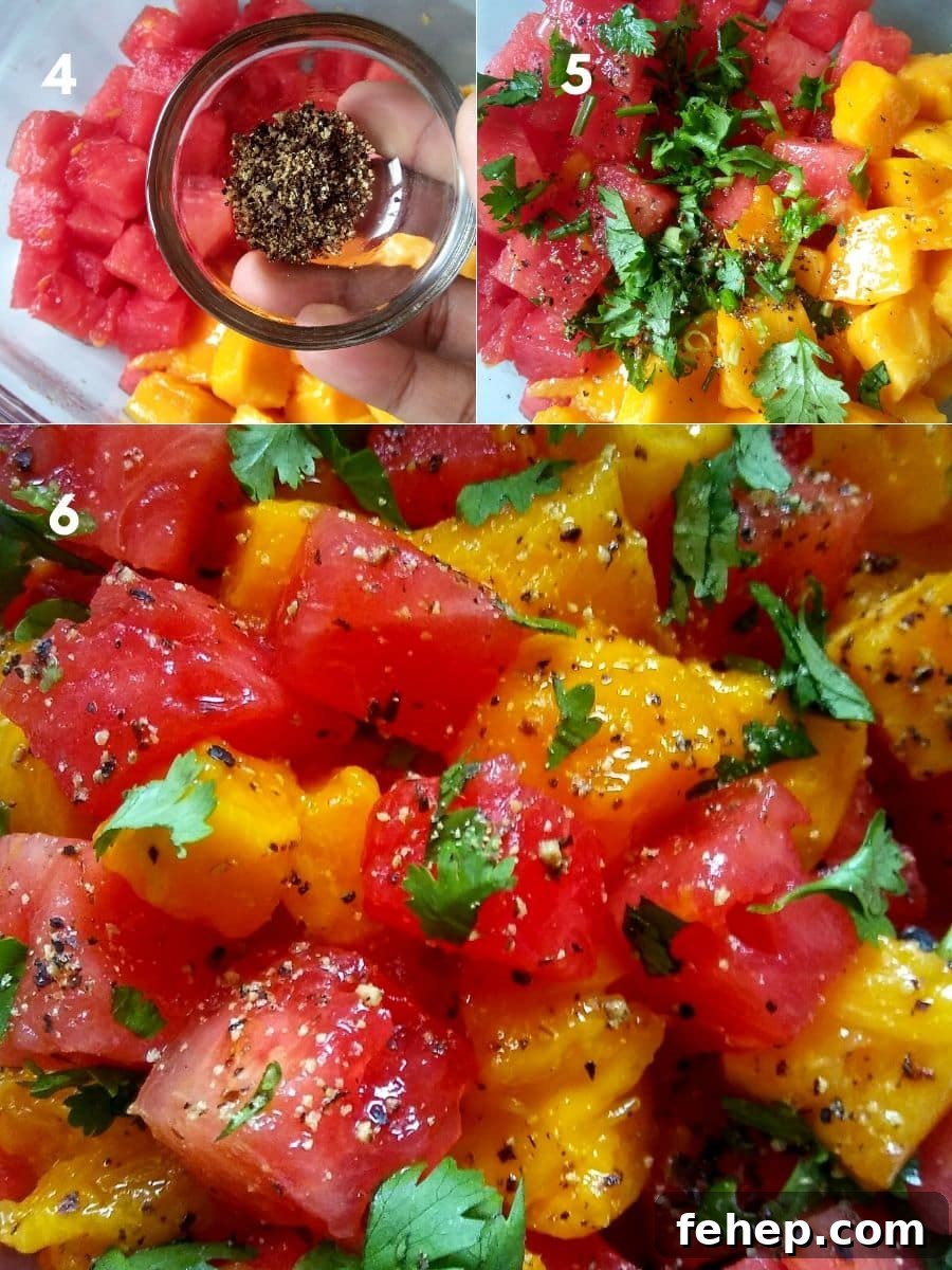 Watermelon Mango Salad Recipe Steps