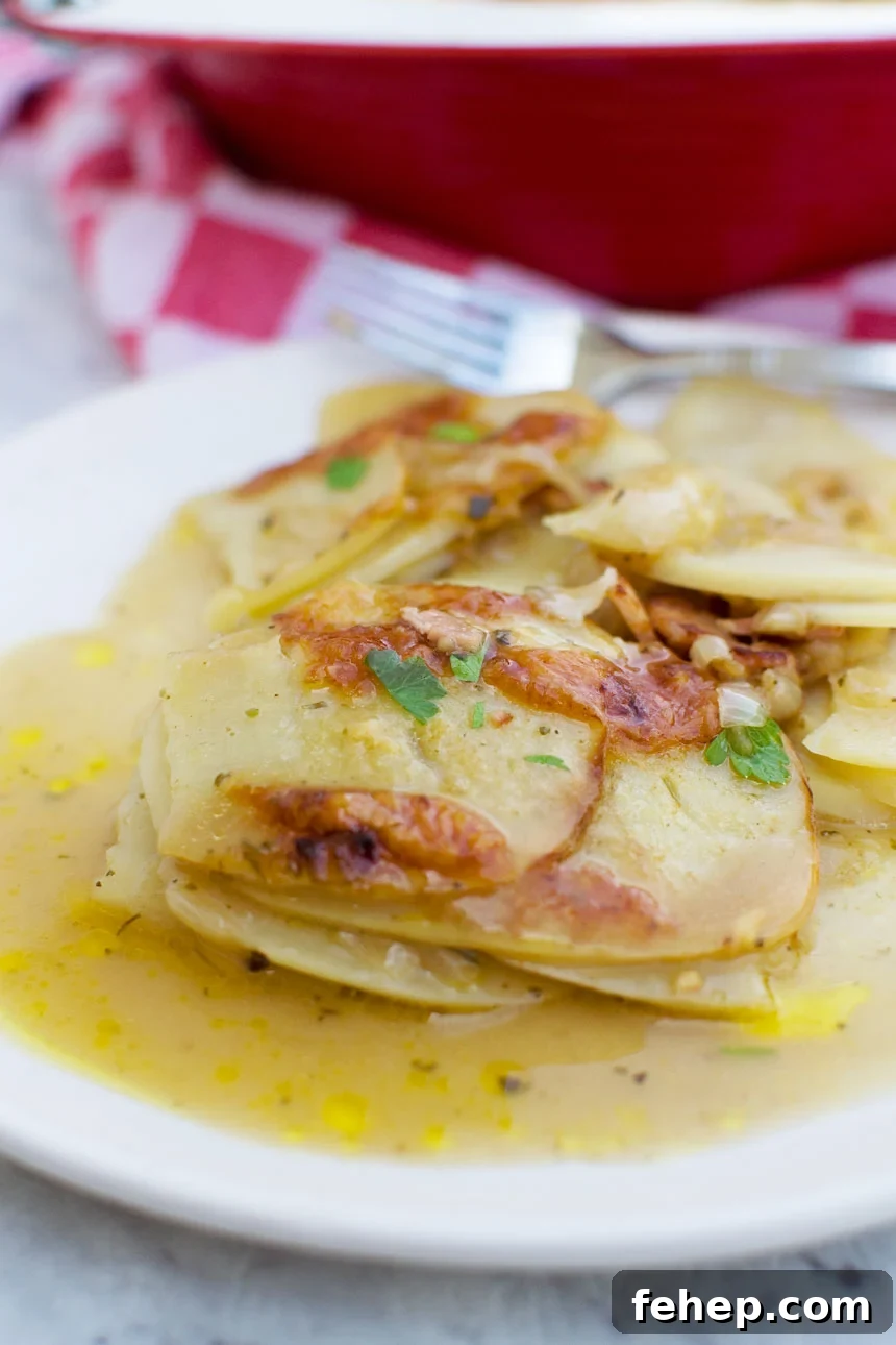 closeup of Potato bake with bacon on a plate 