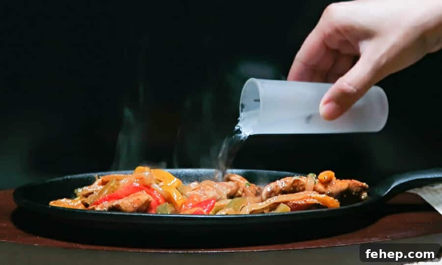 30-Minute Sheet Pan Chicken Fajitas Meal 8 flaming fajitas